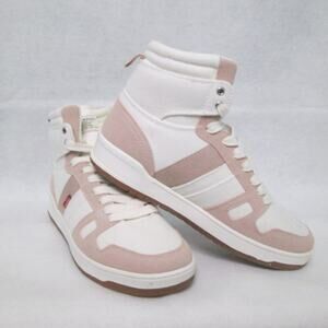 Levis Women's Basket Ball -HI-DTE Sneakers Canvas High-Top Shoes-Pink-8-NWOT